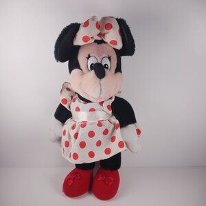 Vintage Minnie Mouse White Dress Red Polkadots Applause Disney Standing 15"